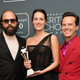 Phoebe Waller-Bridge with her Fleabag co-stars Andrew Scott and Brett Gelman.